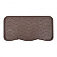 Hnědý plastový odkapávač na boty FLOMA Waves - 38 x 75 x 2,1 cm