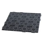 Černá plastová děrovaná terasová dlažba - 39,7 x 39,7 x 1 cm