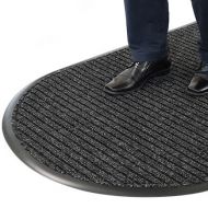 Antracitová textilní půlkruhová vstupní rohož Koral - 80 x 100 x 1,4 cm - zvětšit obrázek
