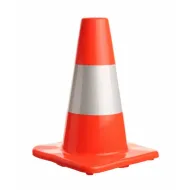 Oranžový plastový PVC reflexní extra odolný dopravní kužel - 22 x 30 cm
