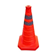 Oranžový skládací dopravní reflexní kužel FLOMA - 24 x 24 x 45 cm