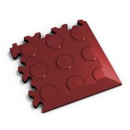 Červený PVC vinylový rohový nájezd Fortelock Industry Ultra - 14 x 14 x 1 cm