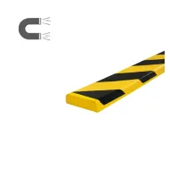Černo-žlutá pěnová magnetická ochrana rohů zdí a stěn PC - 100 x 5 x 1 cm