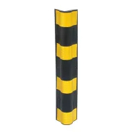 Černo-žlutá gumová ochrana rohů zdí a stěn FLOMA WP41 - 80 x 10 x 1 cm