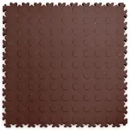 Hnědá PVC zátěžová dlažba Fortelock Industry Eco (penízky) - 51 x 51 x 0,7 cm