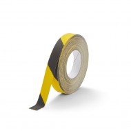 Černo-žlutá korundová snímatelná protiskluzová páska FLOMA Hazard Standard Removable - 18,