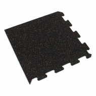 Černo-červená gumová modulová puzzle dlažba (roh) FLOMA FitFlo SF1050 - 47,8 x 47,8 x 0,8  - zvětšit obrázek