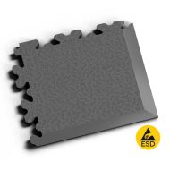 Grafitový PVC vinylový rohový nájezd Fortelock XL ESD 2236 (hadí kůže) - 14,5 x 14,5 x 0,4