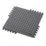 Černá gumová průmyslová rohož De-Flex - 45 x 45 x 1,9 cm - zvětšit obrázek