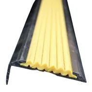 Žlutá hliníková schodová hrana s protiskluzovým páskem Antislip - 100 x 5,3 x 2 cm