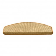 Béžový kobercový půlkruhový nášlap na schody Sisal - 25 x 65 cm