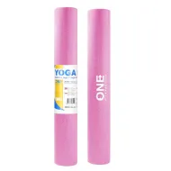 Růžová podložka pro jógu ONE FITNESS - 173,5 x 61 cm a tloušťka 0,3 cm