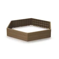 Hnědý vyvýšený zahradní stohovatelný záhon GH27 - 148 x 129 x 25 cm