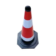Plastový reflexní dopravní kužel s gumovým podstavcem - 40 x 71 cm