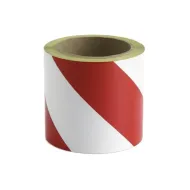 Bílo-červená levá reflexní výstražná páska - 15 m x 10 cm