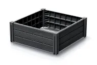 Černý plastový stohovatelný vyvýšený záhon BP62 - 61,8 x 61,8 x 23 cm