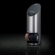 Stříbrný nerezový čistič bot s koženým povrchem Heute Ellipse