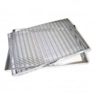 Kovová venkovní čistící vstupní rohož s rámem FLOMA Grid - 50 x 100 x 3,3 cm