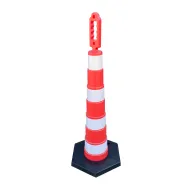 Červený plastový (PE) sloupek s gumovým podstavcem FLOMA BWB91 - 24 x 118 cm