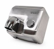 Šedý nerezový horkovzdušný vysoušeč rukou Jet Dryer BUTTON