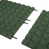 Zelená gumová certifikovaná dopadová dlažba (V30/R18) FLOMA - 50 x 50 x 3 cm - zvětšit obrázek
