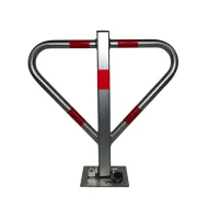 Stříbrná ocelová sklopná parkovací zábrana - 58 x 60 cm