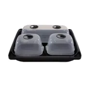 Černý plastový zahradní sadbovač GH76 - 57,6 x 46 x 19 cm