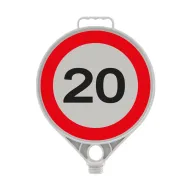 Plastová (PPC) dopravní výstražná značka Nejvyšší povolená rychlost 20 km FLOMA - 28 x 28 