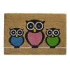 Kokosová vnitřní čistící vstupní rohož FLOMA Ruco Owls - 40 x 60 x 1,5 cm