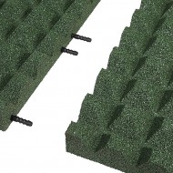 Zelená gumová krajová dopadová dlaždice (V55/R28) FLOMA - délka 50 cm, šířka 25 cm a výška - zvětšit obrázek