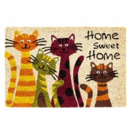 Kokosová vnitřní čistící vstupní rohož FLOMA Ruco Cats Home Sweet Home - 40 x 60 x 1,5 cm - zvětšit obrázek