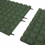 Zelená gumová certifikovaná dopadová dlažba FLOMA V40/R15 - 100 x 100 x 4 cm - zvětšit obrázek