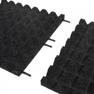 Černá gumová certifikovaná dopadová dlažba FLOMA V40/R28 - 100 x 100 x 4 cm - zvětšit obrázek