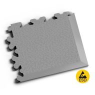 Šedý PVC vinylový rohový nájezd Fortelock XL ESD 2236 (hadí kůže) - 14,5 x 14,5 x 0,4 cm