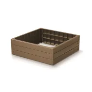 Hnědý vyvýšený stohovatelný záhon GH14 - 75,6 x 75,6 x 25 cm