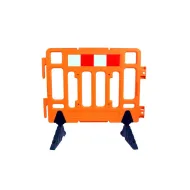 Oranžová plastová reflexní mobilní bariéra - 110 x 100 cm