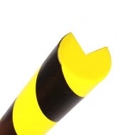 Černo-žlutá pěnová kulatá ochrana rohů zdí a stěn (L-profil) - 4 x 100 cm
