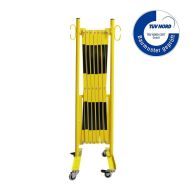 Černo-žlutá kolečková mobilní bariéra - 4 x 1,05 m