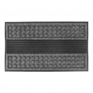 Šedá textilní gumová čistící vstupní rohož FLOMA Scrape - 45 x 75 x 1,3 cm