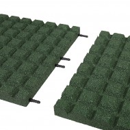 Zelená gumová certifikovaná dopadová dlažba FLOMA V45/R15 - 100 x 100 x 4,5 cm - zvětšit obrázek