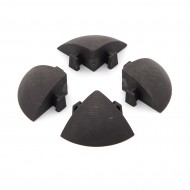 Černý plastový rohový nájezd pro terasovou dlažbu Linea Striped - 5,4 x 5,4 cm výška 2,5 c
