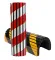 Červeno-bílá pěnová ochrana sloupů - 44 x 25 x 2 c