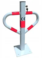 Bílá ocelová sklopná parkovací zábrana - 44 x 60 cm