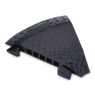 Černý plastový rohový kabelový most s víkem DEFENDER MIDI C (zahnutí 45°) - 50 x 5,5 cm