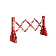 Bílo-červená plastová mobilní zábrana - 220 x 110 cm