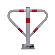 Bílá ocelová sklopná parkovací zábrana - 58 x 60 cm