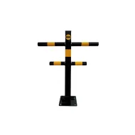 Černo-žlutý ocelový parkovací sloupek - 61 cm