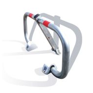 Stříbrná ocelová parkovací zábrana - 85 x 45,5 cm