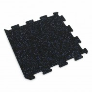 Černo-modrá gumová modulová puzzle dlažba (okraj) FLOMA FitFlo SF1050 - 47,8 x 47,8 x 0,8  - zvětšit obrázek