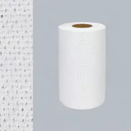 Bílá textilní perforovaná rychlosavá průmyslová čisticí utěrka FLOMA SUB60 - 38 x 24,5 cm 